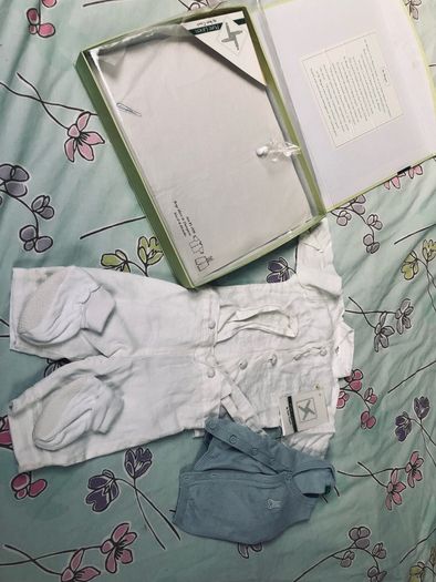Baby boy pure linen christening outfit 0-6months