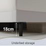 King Bed Frame, White, Upholstered Wooden Slat Bed Frame with Headboard, Easy Assembly, Underbed Storage, No Box Spring Needed 150x200 Image 6