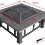 Fire Pit Outdoor Steel Brazier Square Patio Heater BBQ Image 2
