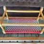 Rare Vintage Long Sugan Style Ottoman Stool Bench Woven with Red Green Cotton Rope Image 10