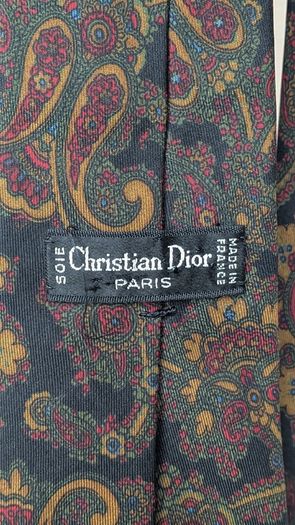 Christian Dior Tie Paris Paisley Silk Mens Vintage Designer Necktie Italy