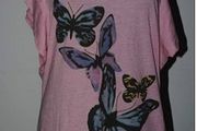 Okay pink butterfly pattern top size UK18 EU46 Perfect condition Postage included