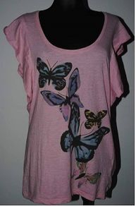Okay pink butterfly pattern top size UK18 EU46 Perfect condition Postage included