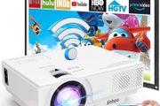 Full HD 1080P Enhanced Mini Wireless Projector 8500 Lumen, Portable Video Projector Compatible with TV Stick Smartphone Tablet HDMI USB AV for Home Theater