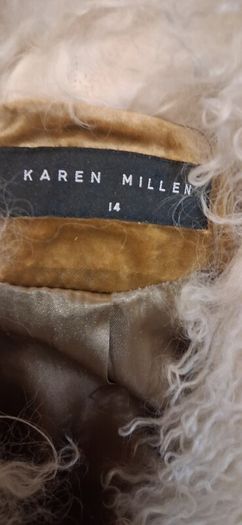 Rare Vintage 1999 Karen Millen Penny Lane Velvet Coat | Real Sheepskin Trim | Size 14 Afghan