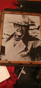 John Wayne Wooden Framed Fabric Picture