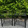 2 Regency Hollywood bedside tables black and gold with a glass top in perfect condition. W530 D409 H750 Image 4