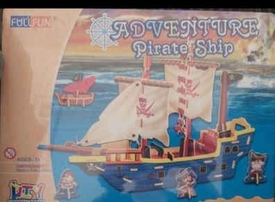 Wooden Toy Pirate ship: Educational (602)NEW