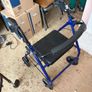 4-Wheel Rollator Walker with Padded Seat, Backrest & Storage Bag Image 3