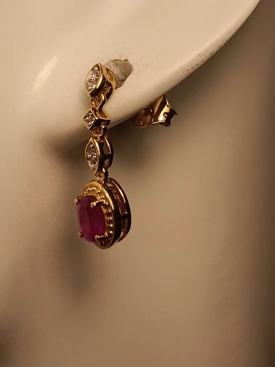 Petite Natural Ruby Drop Earrings