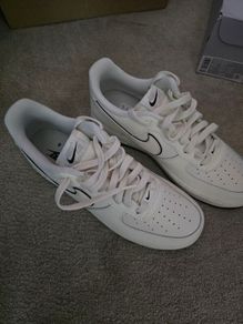 nike white black air force 1 shoes UK8.5