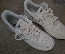 nike white black air force 1 shoes UK8.5