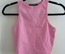 Pink ribbed primark tank top