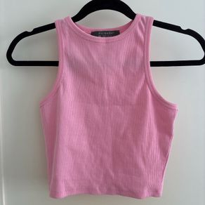 Pink ribbed primark tank top