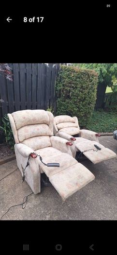 2 x riser recliner electric armchairs