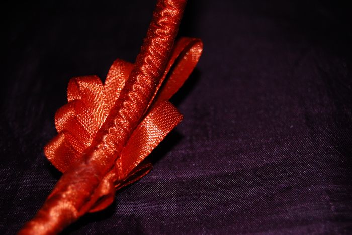 Handmade orange satin hairband