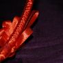 Handmade orange satin hairband Image 3
