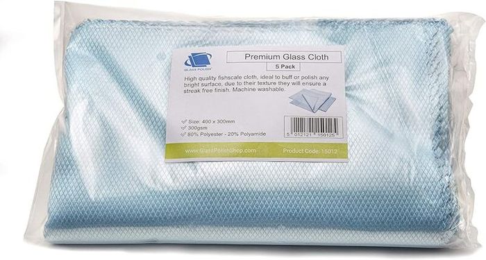 Glass Polish 15012 Polishing Cloth for glass, Polishing Cloth for high glossy surfaces - Pack of 5 cloths