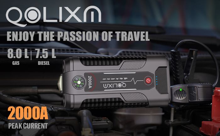 Dl100 Jump Starter, 2000A 18000mAh Battery Starter for Up 8.0L Gas/7.5L Diesel Engines, Car Starter