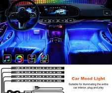 Led Car Foot Ambient Light With USB Neon Mood Lighting Music Control App RGB Auto Interior Decorative Atmosphere Light