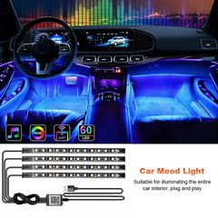 Led Car Foot Ambient Light With USB Neon Mood Lighting Music Control App RGB Auto Interior Decorative Atmosphere Light