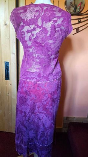 Avoca Raspberry pink purple skirt and top wool set