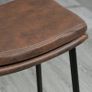 Set of 2 Bar Stools with Steel Footrest Industrial Style Curved Seat Image 3