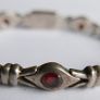 Vintage Natural Garnet and Sterling Silver 925 Bracelet, hallmarked Bracelet. length 7,5" - 26,1g Image 2