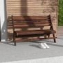 2-Person Garden Bench, Rustic Design, Foldable, Natural Wood, 122 x 63 x 83 cm, Carbonized Surface Image 4