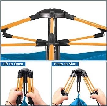 FREE P&P | Hydraulic Dome Tent Canopy for Camping Automatic Waterproof Tents 3-4 Person Canopy Easy to Set up and package BLUE