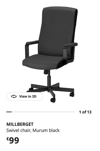 IKEA office chair MILLBERGET Swivel Chair  Murum Black