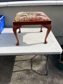 Beautiful vintage  stool / footstool with cabriole legs