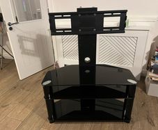 Tempered glass TV Stand - black