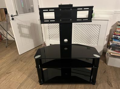 Tempered glass TV Stand - black