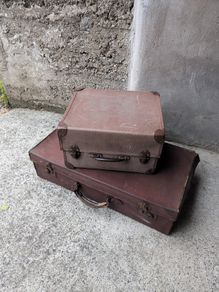 old suitcase and record player