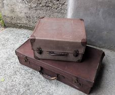 old suitcase and record player