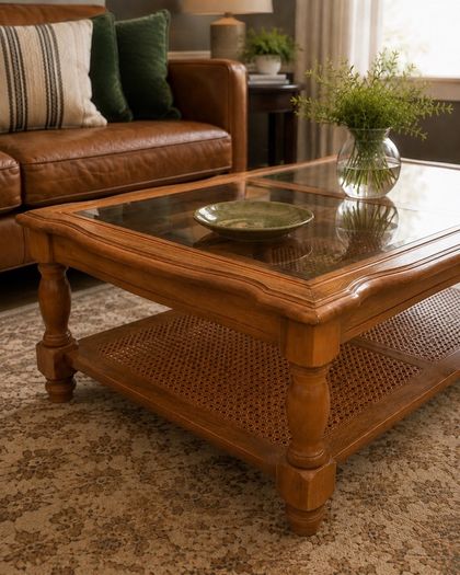 Vintage Solid Oak Coffee Table