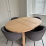 Extendable Round/Oval Oak Dining Table & 4 Chairs Image 2