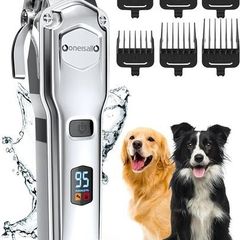 SALE | Dog Clippers for Grooming for Thick Heavy Coats/Low Noise Rechargeable Cordless Pet Shaver with Stainless Steel Blade for Pets and Animals, Waterproof