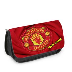Manchester united crest logo printed Personalised Pencil Case / Make up bag / back to school stationary