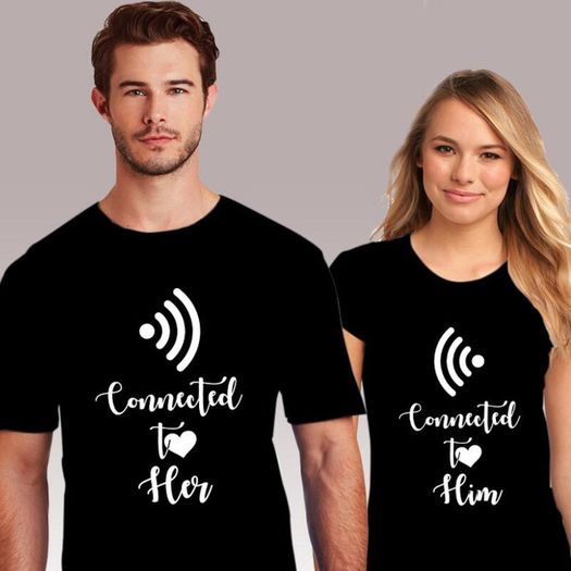 Connected To Each Other Couple T-shirts Great Gift Present For Valentines Day Idea