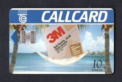 1995 Ireland 10 Unit 3M Data Storage Products Callcard (Schlumberger SC7) Call Card Used. Telecom Eireann card number 1082