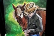 Original Painting  Western Buddies
