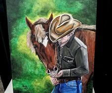 Original Painting  Western Buddies