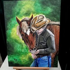Original Painting  Western Buddies