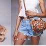 River Island laser cut leather flower bag in brown Image 3