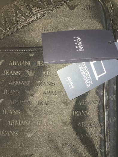 armani messenger laptop travel bag shoulder black