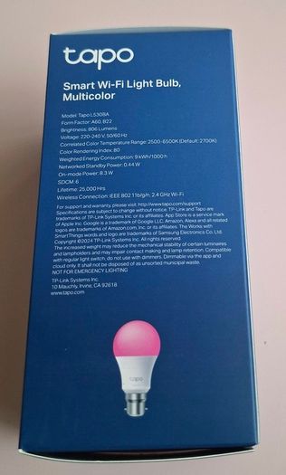 TP-Link Tapo L530BA Smart Wi-Fi Light Bulb (Multicolor, B22)