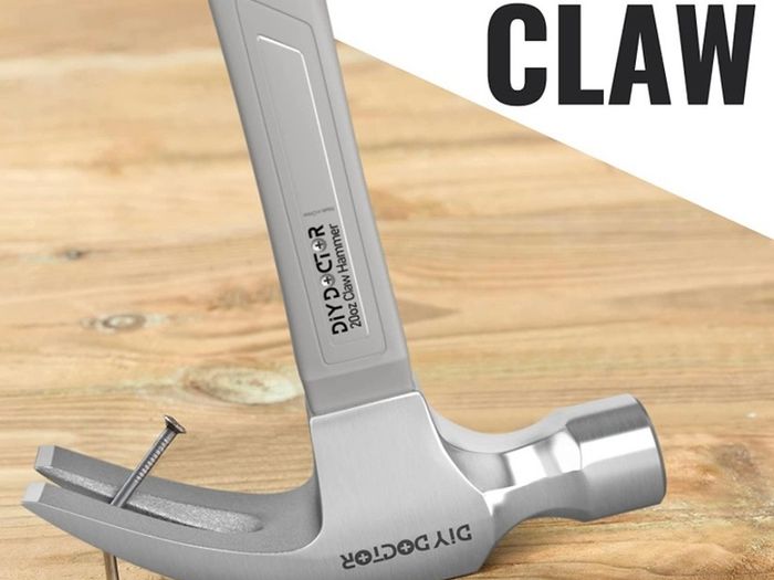 20oz Claw Hammer 567grams | Curved Comfort Grip TPR Finish | Solid Forged Steel & Non Slip Grip - Fibreglass Shaft (FREE POSTAGE)