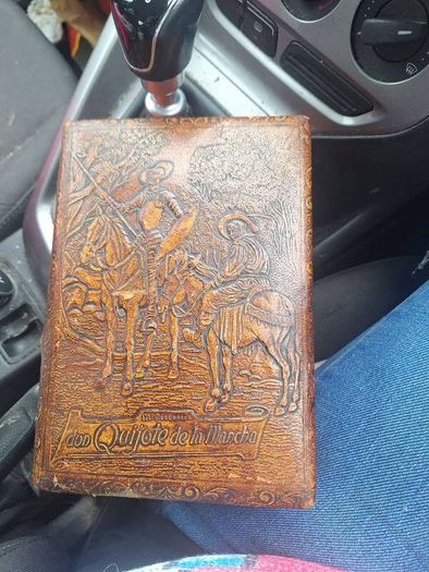 Vintage Faux Leather Wooden Cigar Box
